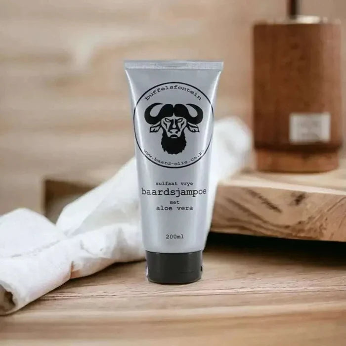Buffelsfontein Beard Shampoo 200ml bottle for gentle sulfate-free beard cleansing and nourishment