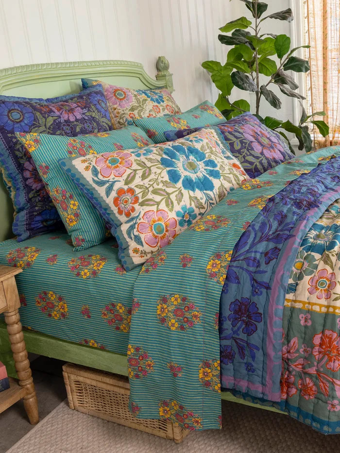 Bungalow Reversible Cotton Quilt - Flower Spell Bandana-view 4