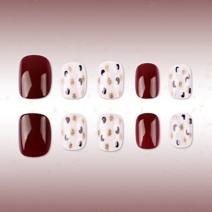 Burgundy polka dot