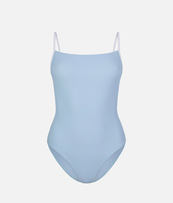 Cala Sky Blue Ballet Leotard – Adjustable Camisole, Contrast Straps