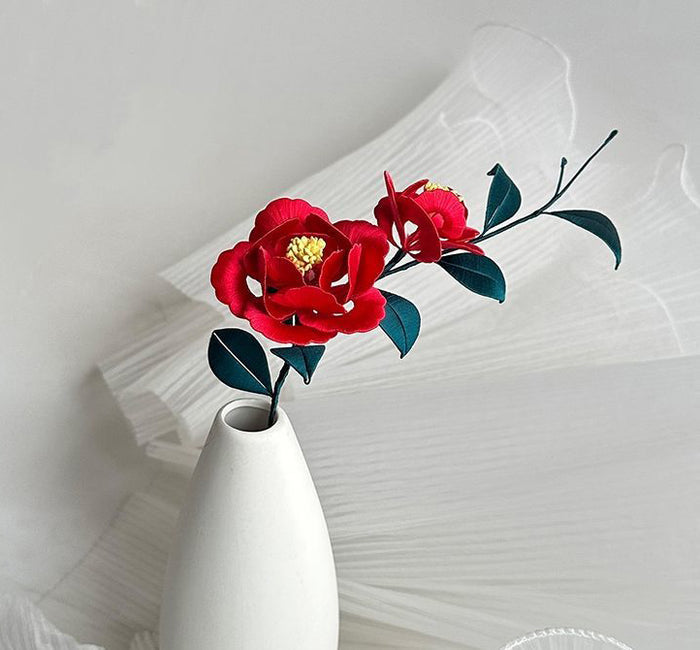 Camellia Chanhua Materials Flowers DIY Kit - Include Detailed Video Tutorial