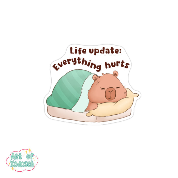 capybara everything hurts sticker