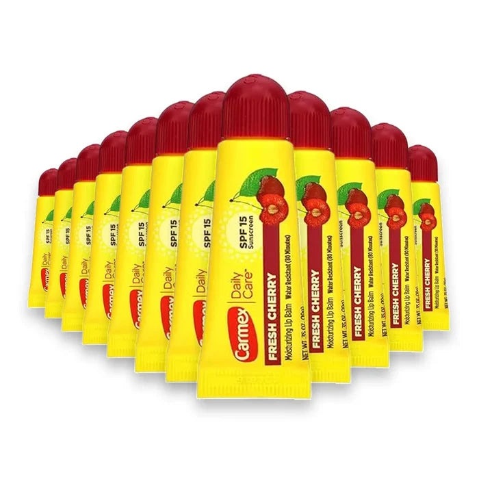 Carmex - Lip Balm Tube Fresh Cherry, SPF 15 - 0.35 Oz- 12 Pack