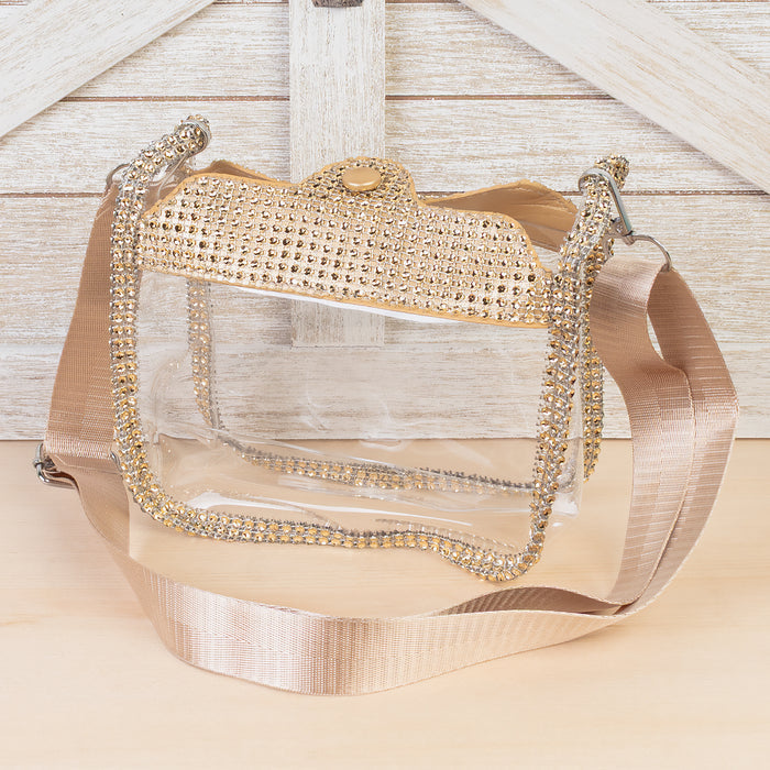 CB01 - Clear Convertible Handbag - Gold
