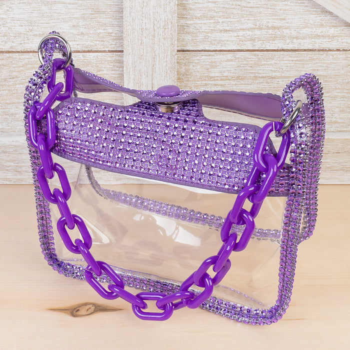 CB01 - Clear Convertible Handbag - Purple