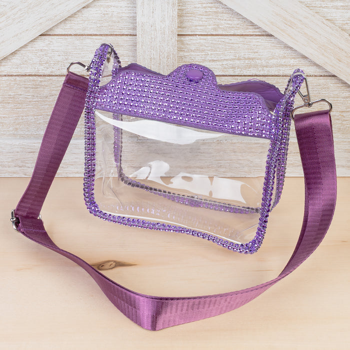 CB01 - Clear Convertible Handbag - Purple