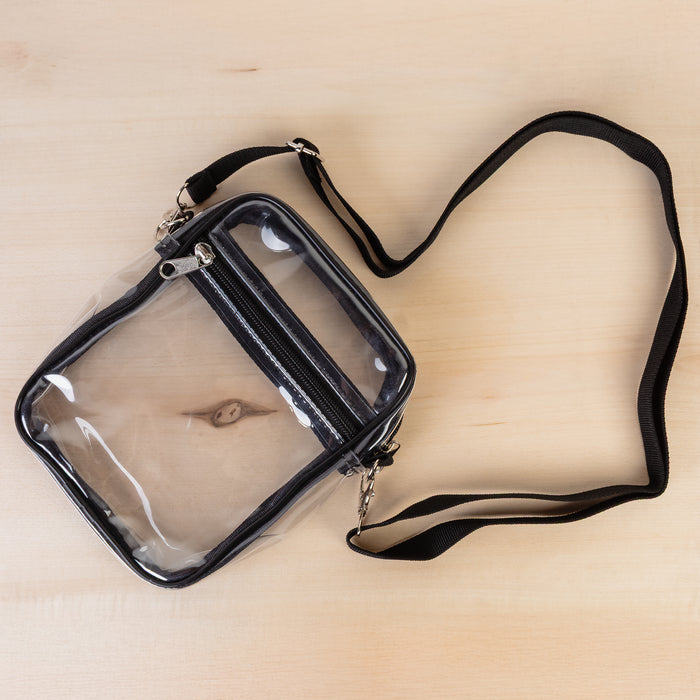 CB02 - Clear Crossbody Bag - Black