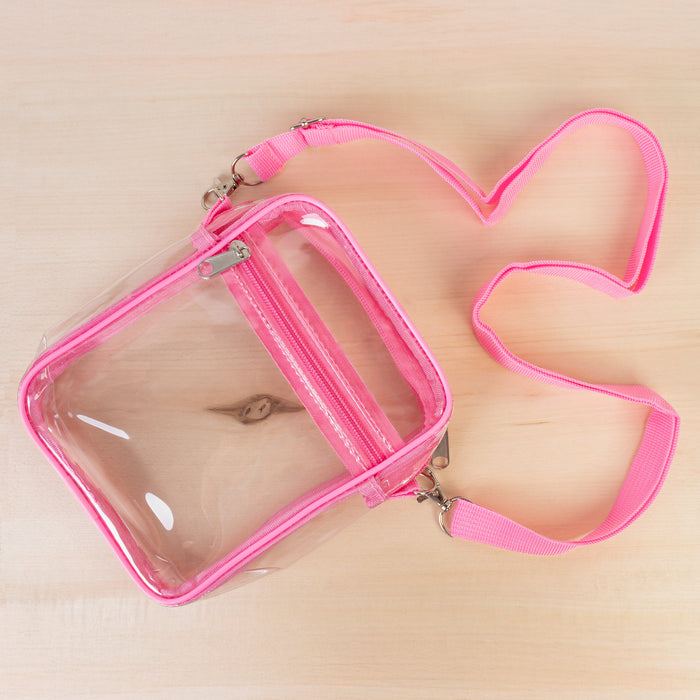 CB02 - Clear Crossbody Bag - Pink