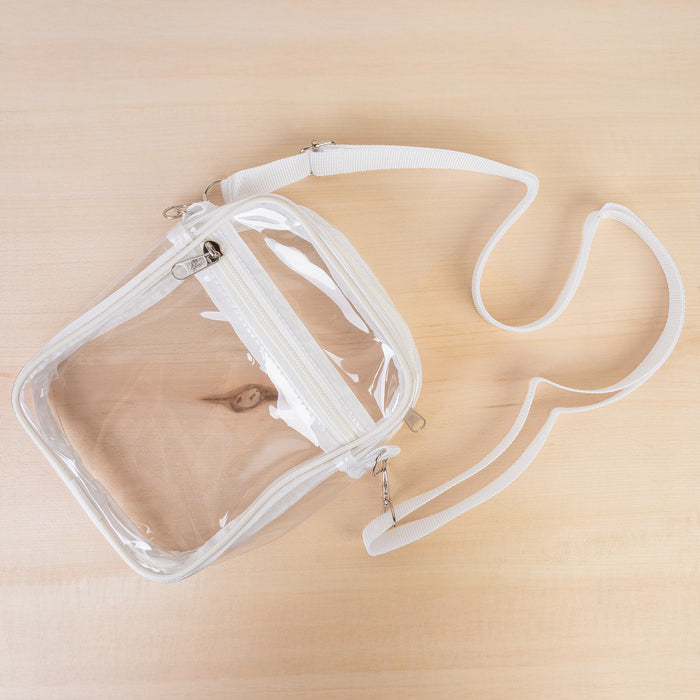 CB02 - Clear Crossbody Bag - White