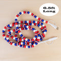 CC62 - 4-in-1 Extra Long Beaded Charging Cable - Red White & Blue