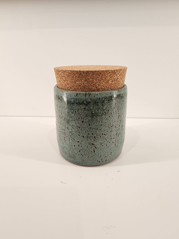 Ceramic Jars with Cork Lid by LL Studio Arts