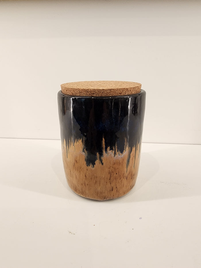 Ceramic Jars with Cork Lid by LL Studio Arts