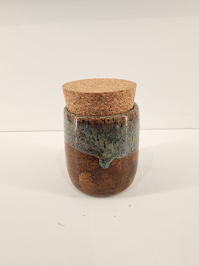 Ceramic Jars with Cork Lid by LL Studio Arts