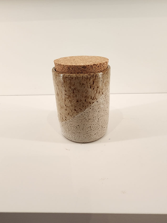 Ceramic Jars with Cork Lid by LL Studio Arts