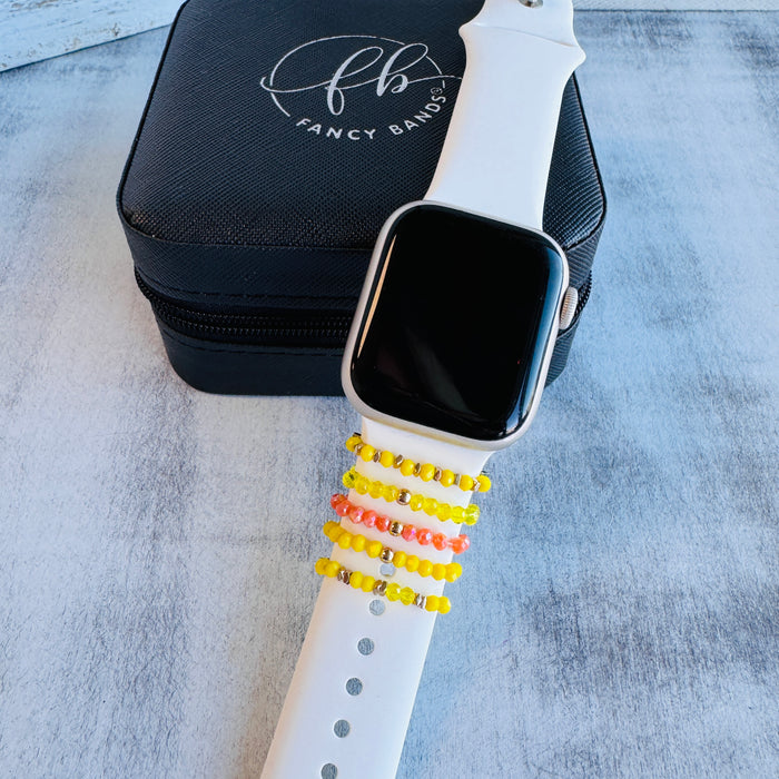 Citrus Shine Band Bling 5pc Stack — ( Compatible with Apple Watch Silicone Band suitable all Apple, Samsung, & versa Watch Bands.