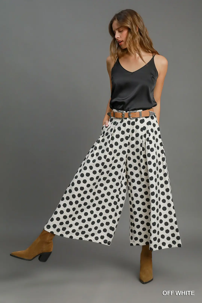 Classic Charm Polka Dot Wide Leg Pants 🤍🖤 2