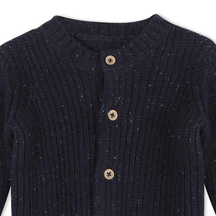 Classic Chunky Knit Button Baby Sweater Cardigan (Organic Cotton)