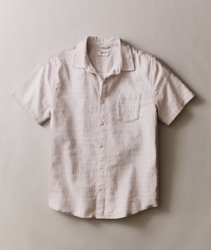 Classic Stretch Selvage Shirt Purple Matchstick Print