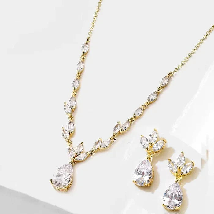 Cody - Cubic Zirconia Bridal Jewelry Set - Available in Silver and Rose Gold