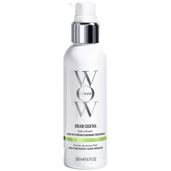 Color Wow Dream Cocktail Kale-infused hair treatment in a 200ml bottle, designed to nourish and improve hair health.