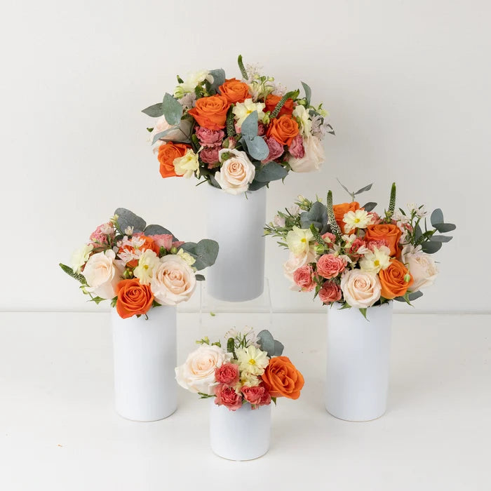 Coral Glow Flower Centerpiece Close Up - Image