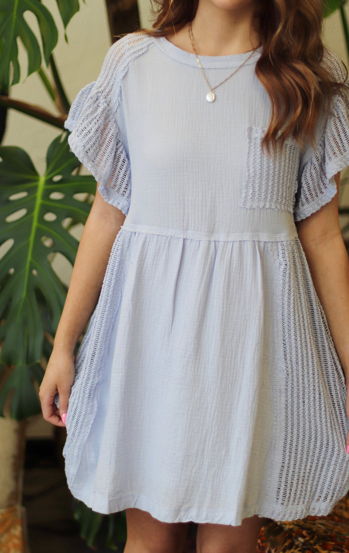 Cornflower Blue Mini Dress