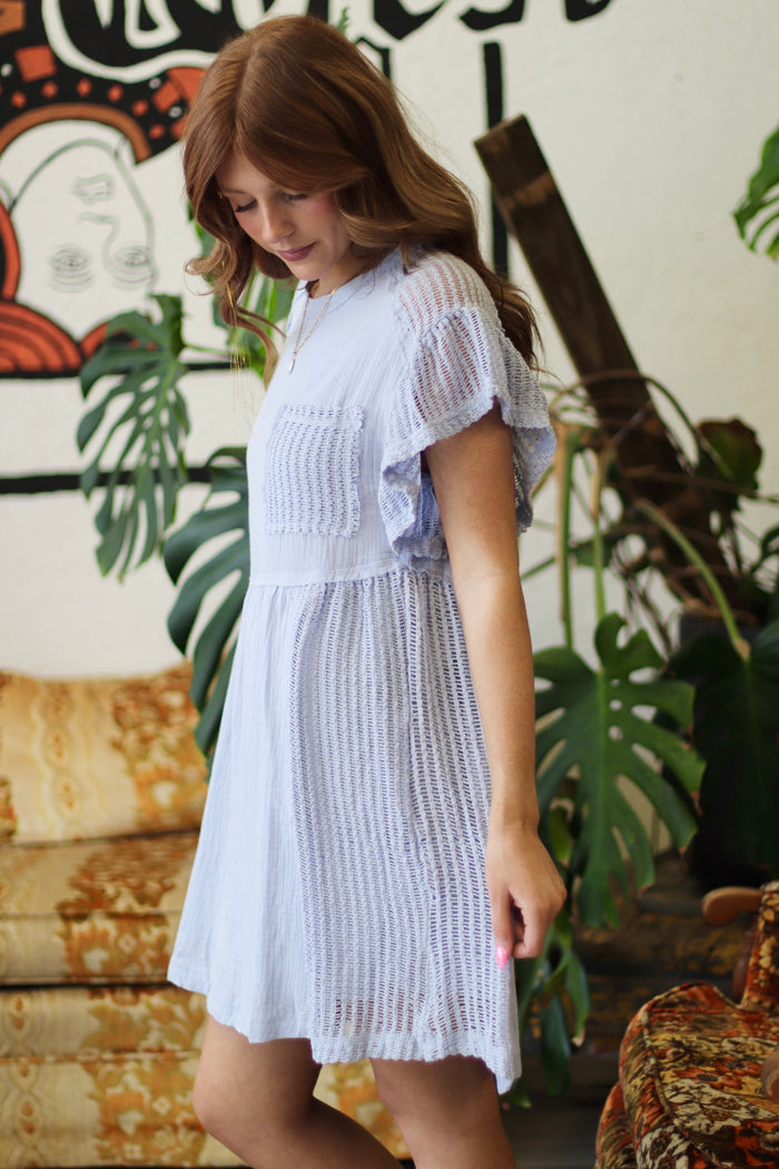 Cornflower Blue Mini Dress