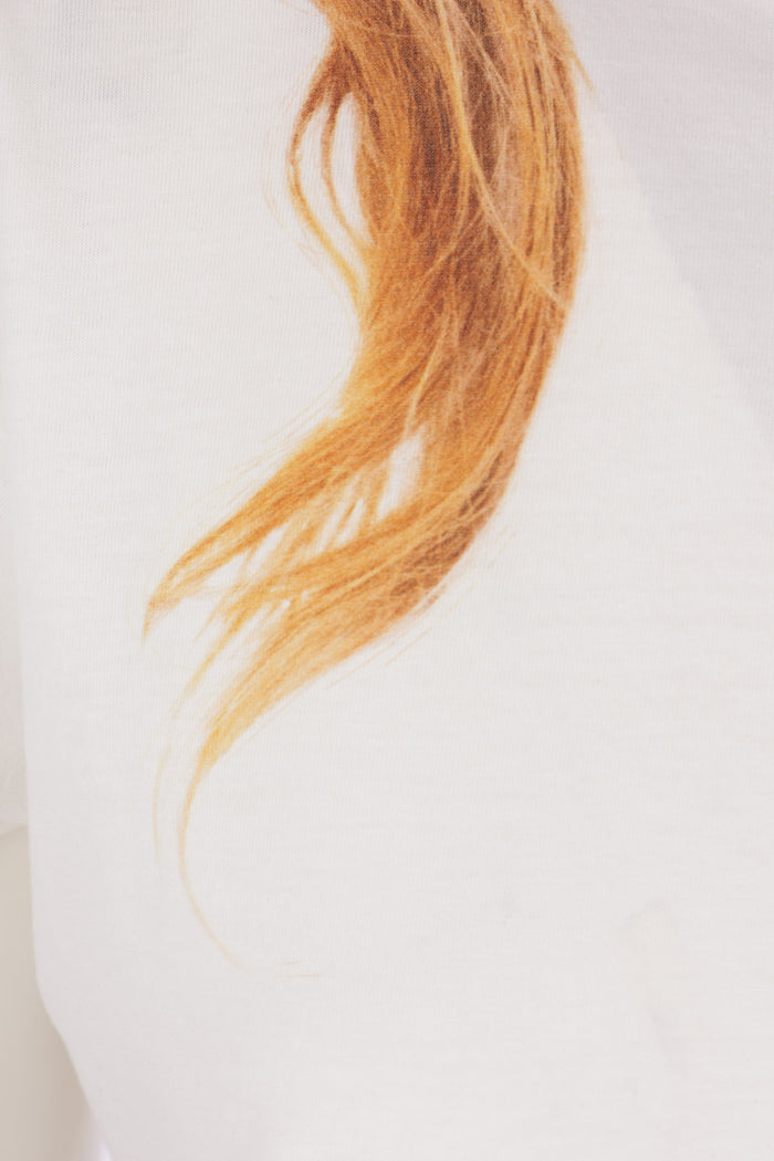 cotton t-shirt with hair print