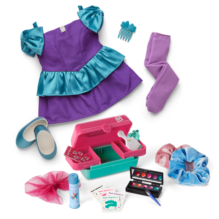 Courtney’s™ Party Dress, Caboodles® & Hair Accessories for 18-inch Dolls (Historical Characters)