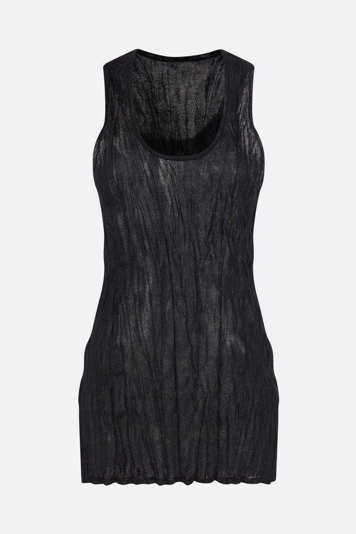 crinkled knit tank top