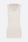 crinkled knit tank top