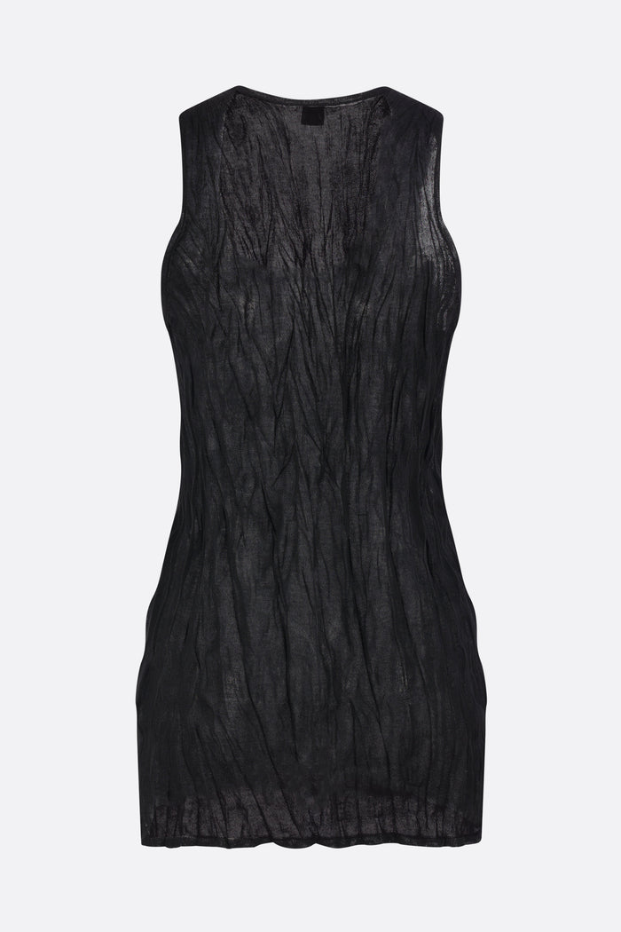 crinkled knit tank top