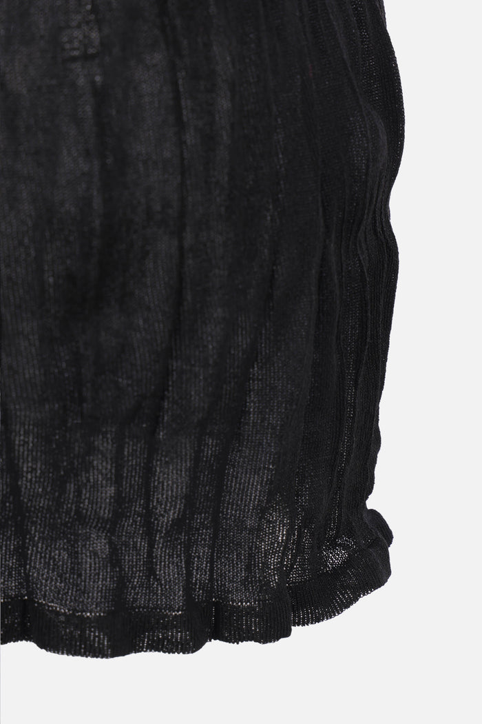 crinkled knit tank top