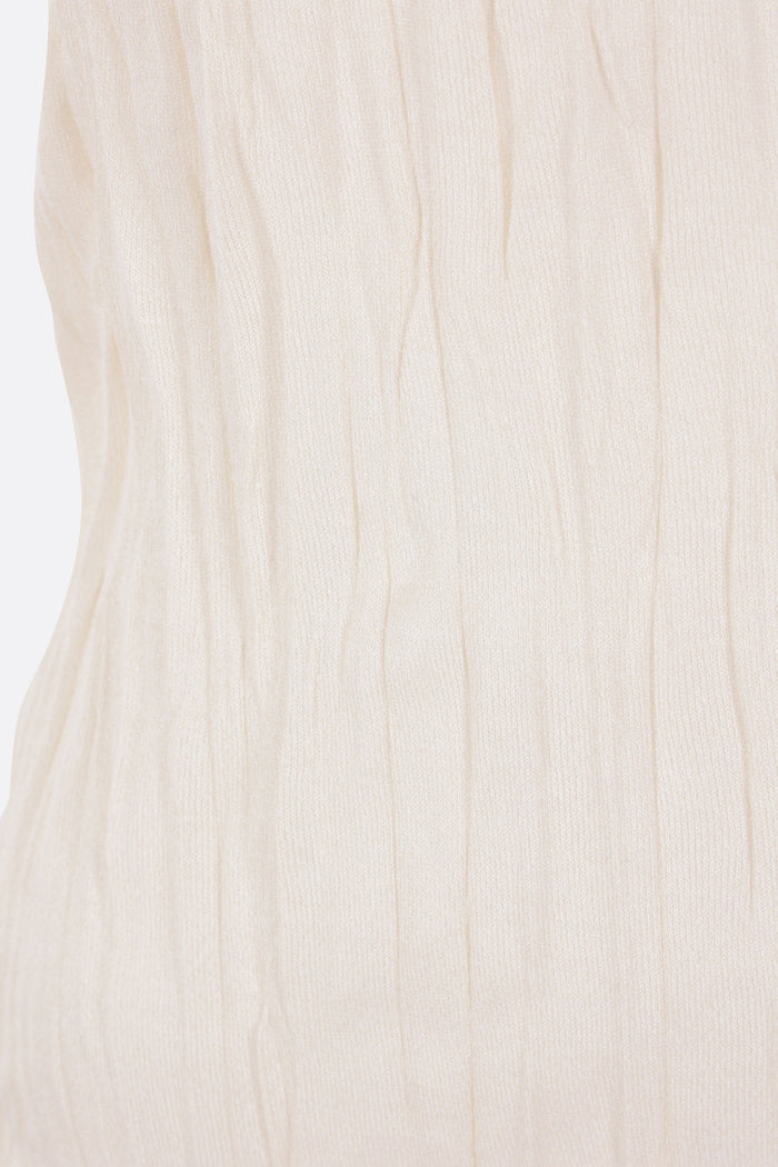 crinkled knit tank top