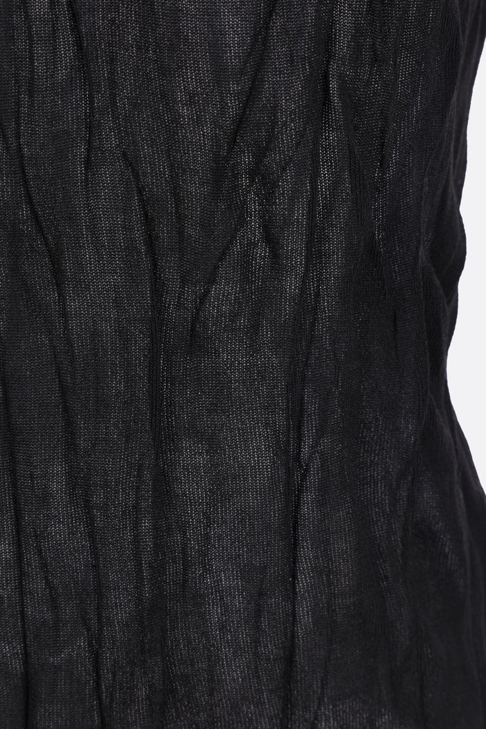 crinkled knit tank top