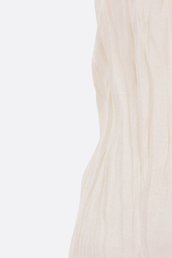 crinkled knit tank top