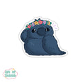 crow flowercrown sticker