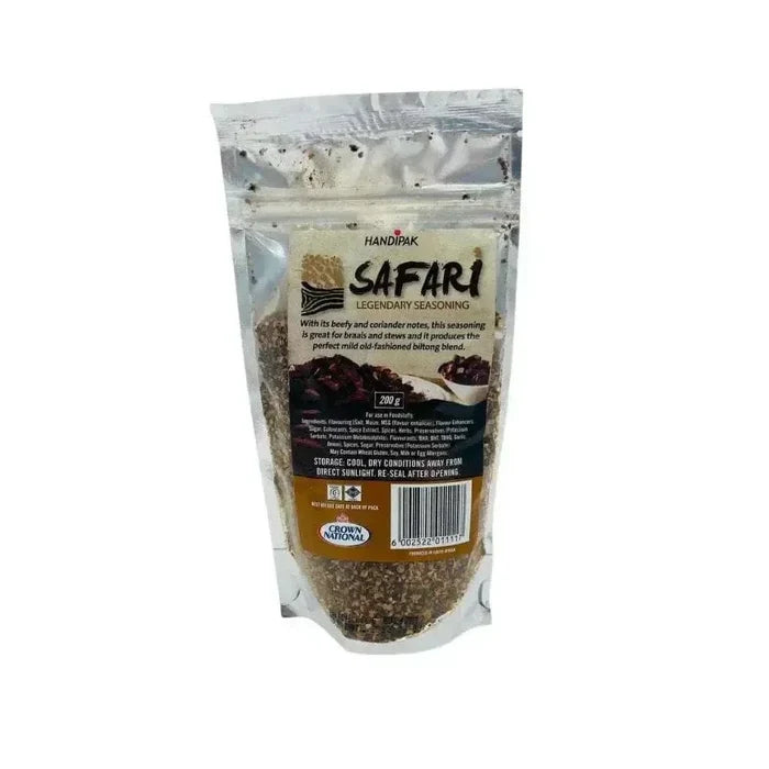 Crown National Safari Biltong Spice 200g seasoning pack for authentic South African biltong flavor