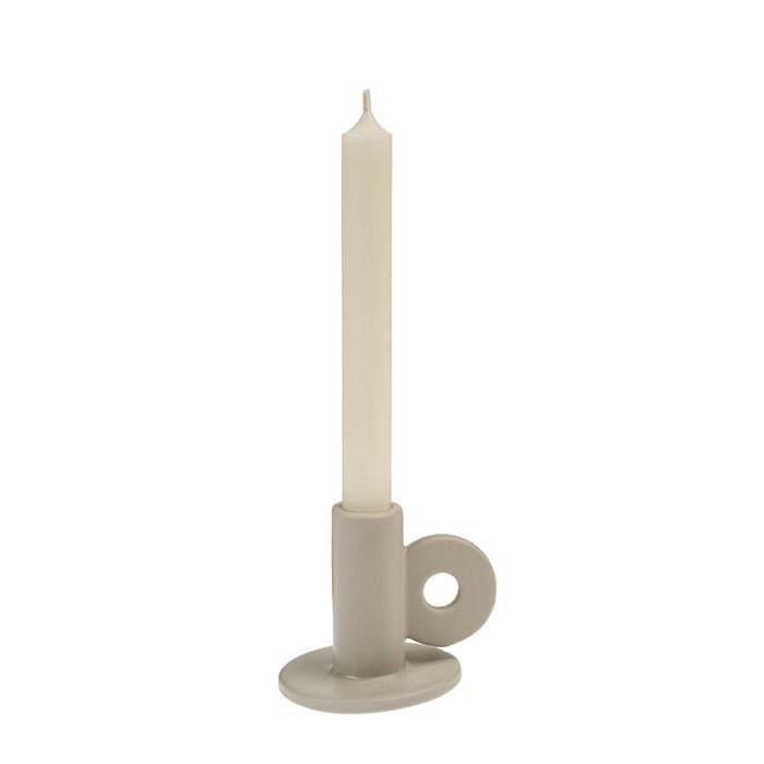 Cruz Candle Holder, Terracotta and white and Mocha
