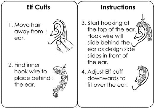 How to wear Cthulhu Gold Elf Ear Cuffs - Lightweight No Piercing Fantasy Jewelry step by step