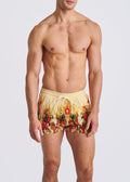 Custard/Spice Lava 2.5"Inseam Printed Swim Shorts W/Mesh Lining Pm-6002-72