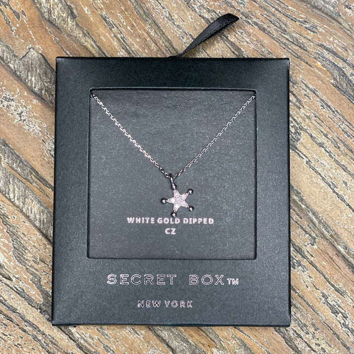 CZ Gold Dipped Cowboy Badge Necklace - Taryn x Philip Boutique