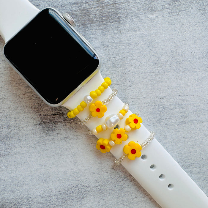 Daisy Dream Band Bling 5pc Stack — ( Compatible with Apple Watch Silicone Band suitable all Apple, Samsung, & versa Watch Bands.