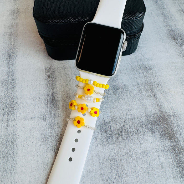 Daisy Dream Band Bling 5pc Stack — ( Compatible with Apple Watch Silicone Band suitable all Apple, Samsung, & versa Watch Bands.