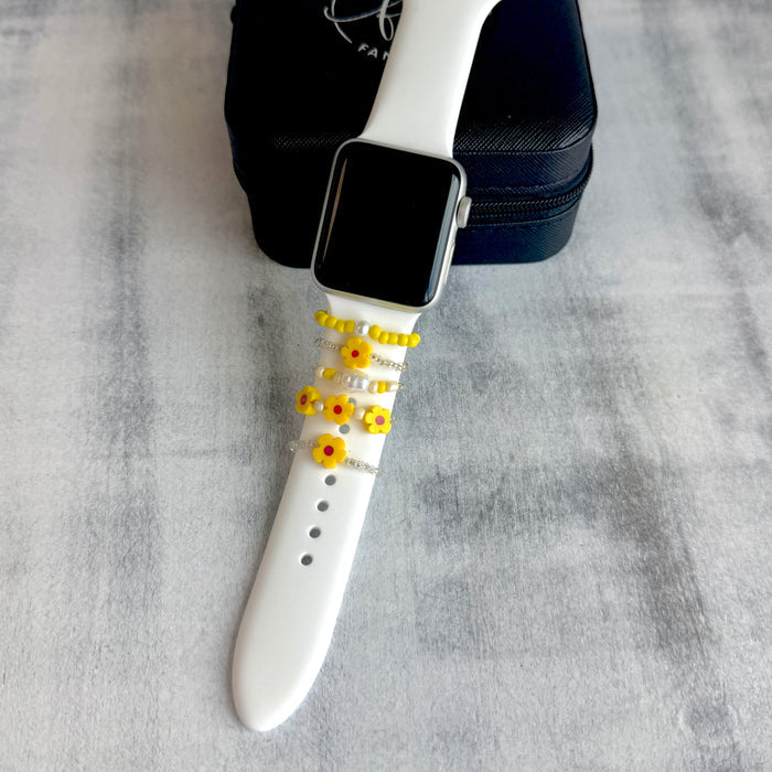 Daisy Dream Band Bling 5pc Stack — ( Compatible with Apple Watch Silicone Band suitable all Apple, Samsung, & versa Watch Bands.