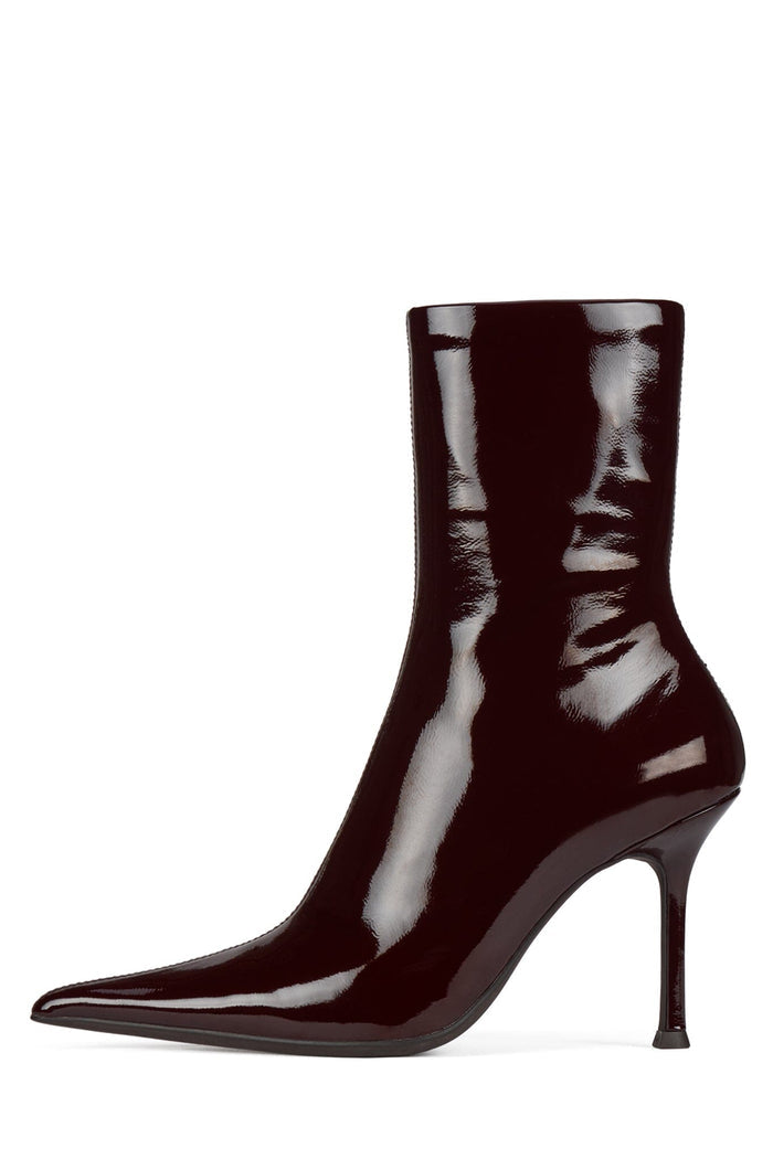 DARING-2 Jeffrey Campbell Ankle Boot Dark Wine Crinkle Patent