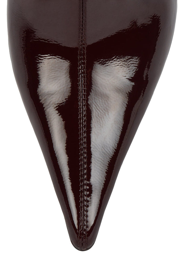 DARING-2 Jeffrey Campbell Ankle Boot Dark Wine Crinkle Patent
