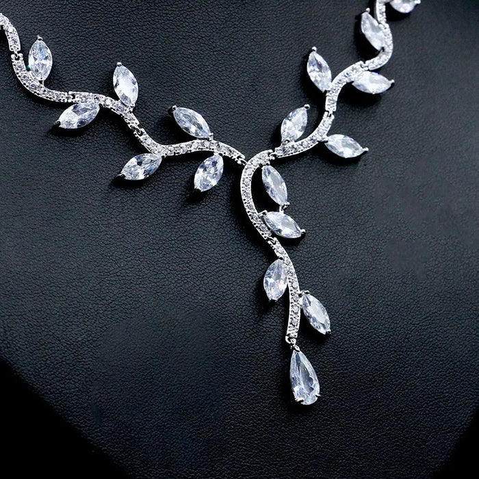 Wedding Jewelry - Silver Cubic Zirconia Bridal Jewelry Set