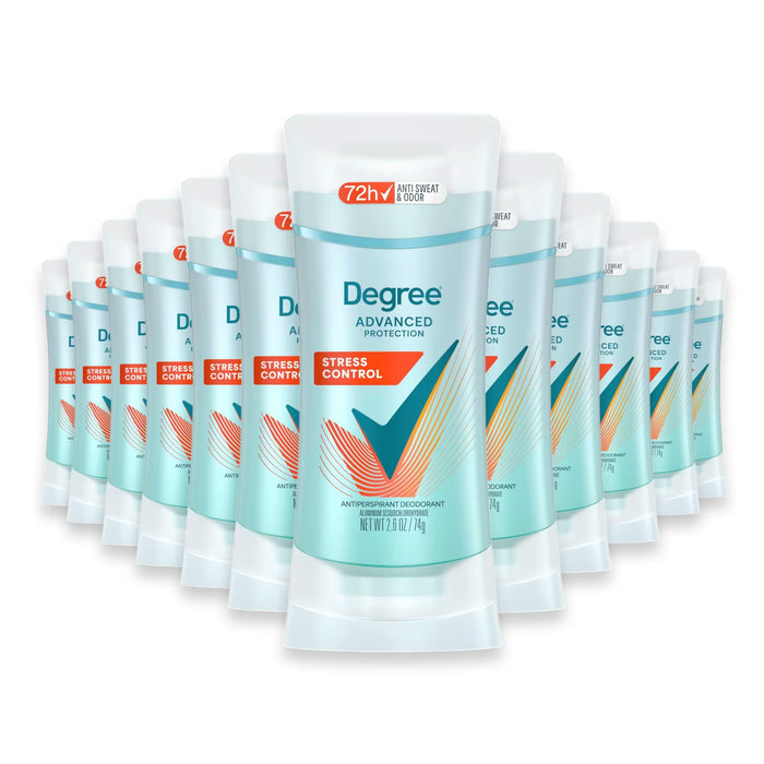 Degree Advanced Stress Control Antiperspirant Deodorant for Women Invisible Solid 2.7 oz - 12 Pack