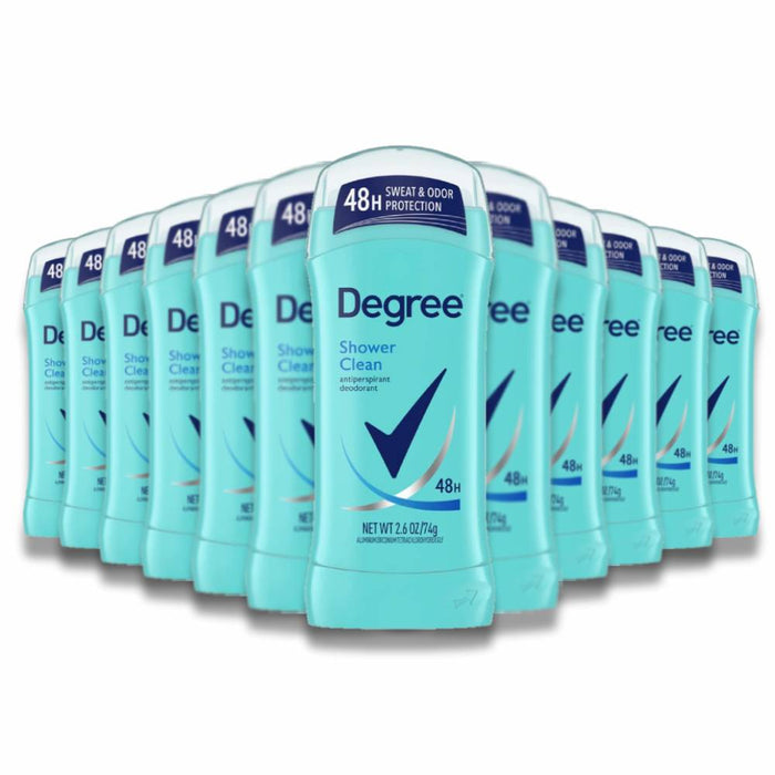 Degree Women Shower Clean Deodorant Invisible Solid 2.6 Oz - 12 Pack